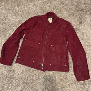 Women’s Small Free People Blair Faux Suede Jacket Red-  Vegan Leather